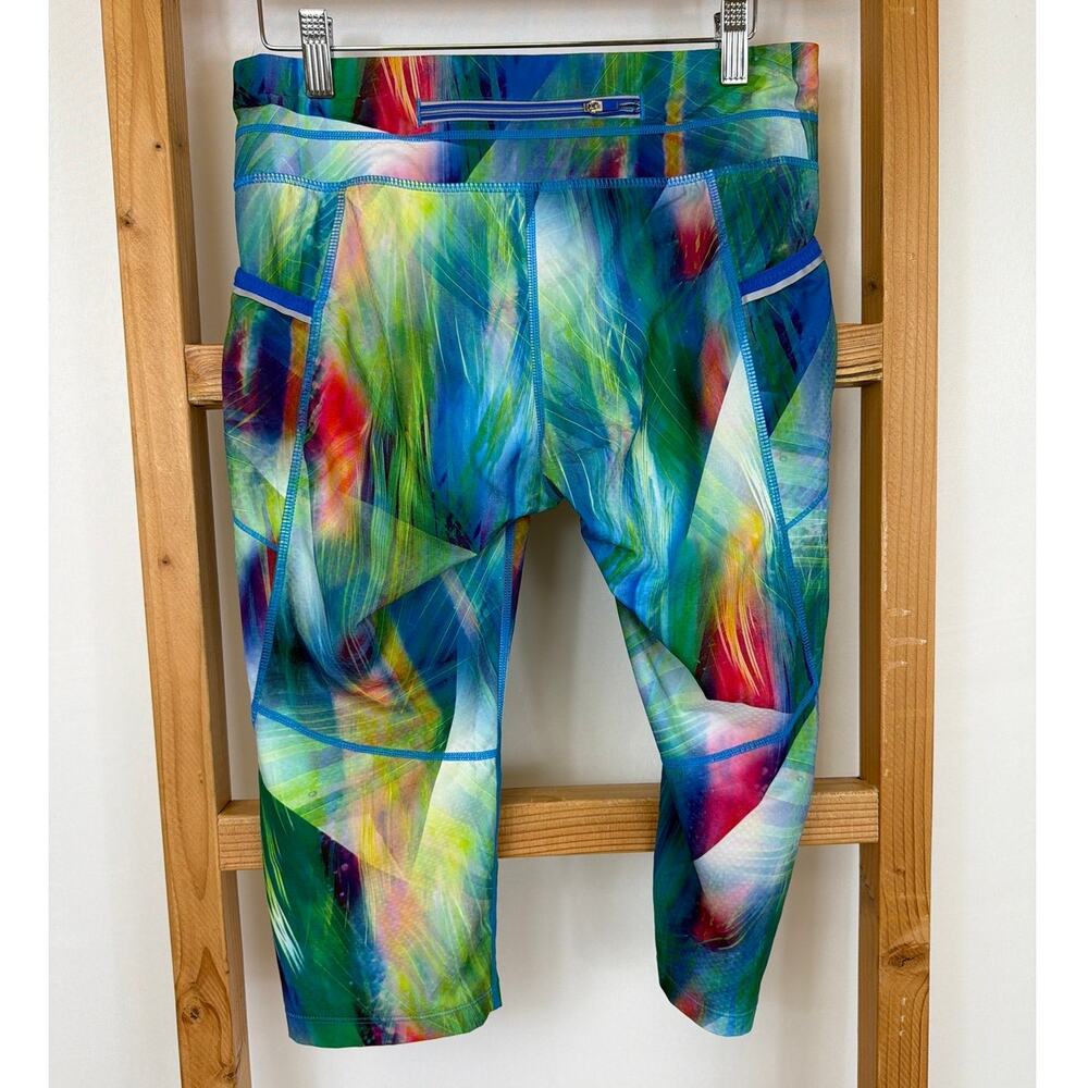 Athleta Multicolored Patterned Cropped Athletic Pants S - Picture 3 of 8